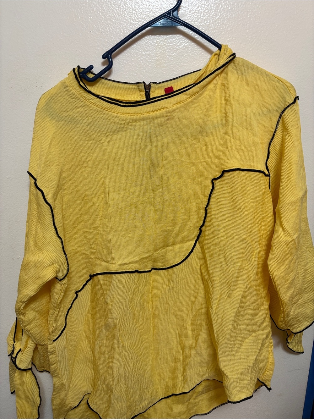 Yellow Tunic Top with Contrast Seam Detail